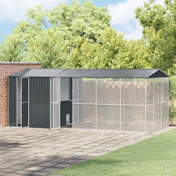 vidaXL Vogelk&auml;fig Anthrazit 645 x 310 x 247 cm Verzinkter Stahl