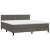 vidaXL Boxspringbett mit Matratze & LED Dunkelgrau 160x200 cm Samt
