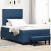 vidaXL Boxspringbett mit Matratze mit Kopfteil Blau 120 x 190 cm Stoff