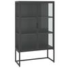 vidaXL Highboard Anthrazit 80x35x135 cm Stahl und Geh&auml;rtetes Glas