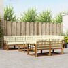 vidaXL Outdoor-Sofagarnitur mit Kissen 9 pcs Natur und Creme