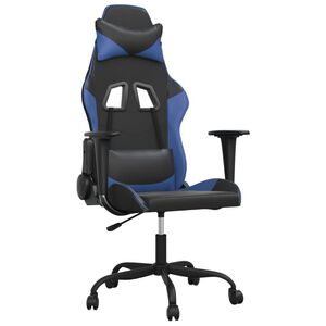 vidaXL Gaming-Stuhl mit Massagefunktion Schwarz und Blau Kunstleder