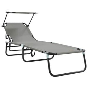 vidaXL Klappbare Sonnenliege Grau 190 x 57 x 81 cm Oxford