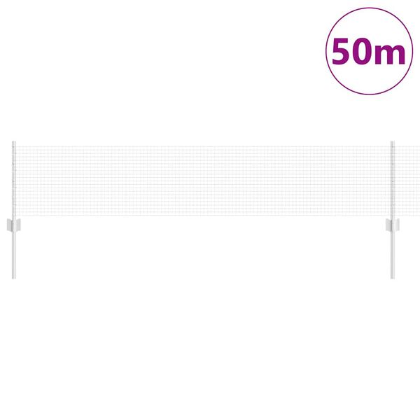 vidaXL Zaun mit Pfosten Silber 0,4 x 50 m Stahl