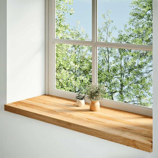 vidaXL Fensterb&auml;nke 2 Stk. Hellbraun 100x40x2 cm Massivholz Eiche