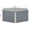 vidaXL Hochbeet 129 x 129 x 45 cm Verzinkter Stahl Grau