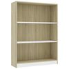 vidaXL B&uuml;cherregal Wei&szlig; Sonoma-Eiche 80x24x108 cm Holzwerkstoff