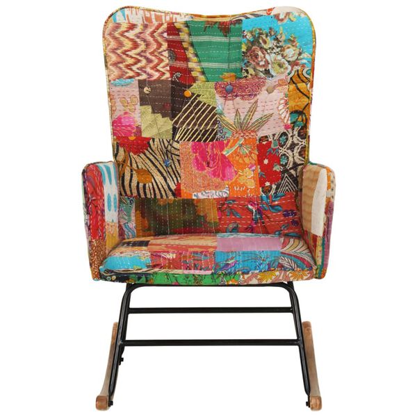 vidaXL Schaukelsessel Mehrfarbig Patchwork Canvas
