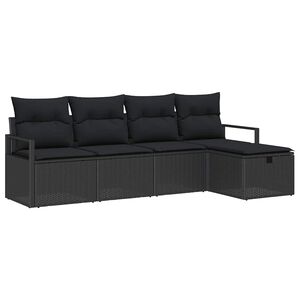 vidaXL Sofa Set 5 stk. 5-Sitzanzahl Schwarz Poly-Rattan