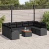 vidaXL Garten-Sofa-Set 10 pcs Schwarz