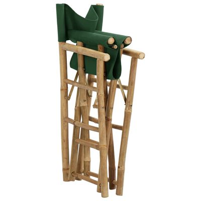 vidaXL Klappbare Regiestühle 2 Stk. Grün Bambus und Stoff