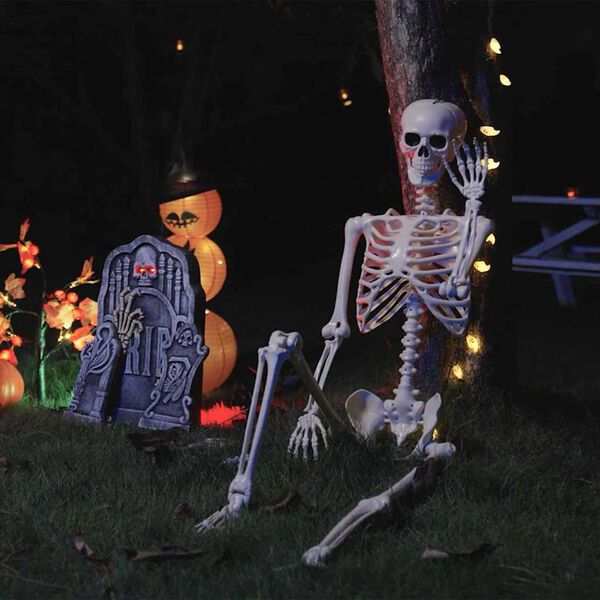 vidaXL Halloween Skelett 2 pcs Wei&szlig; 85 cm Polypropylen