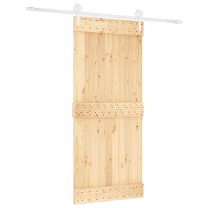 vidaXL Schiebet&uuml;r 90 x 210 cm Massivkiefer (Unbehandelt)