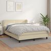 vidaXL Boxspringbett mit Matratze Creme 140x200 cm Kunstleder