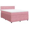 vidaXL Boxspringbett mit Matratze Rosa 140x190 cm Samt