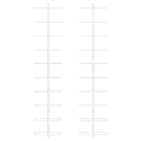 vidaXL Wand-Weinregale für 10 Flaschen 2 Stk. Weiß Metall