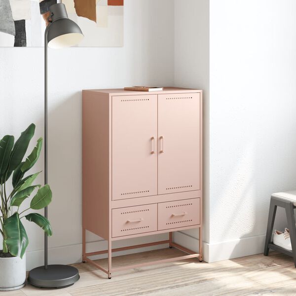 vidaXL Highboard Rosa 68x39x111,5 cm Kaltgewalzter Stahl