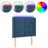 vidaXL LED Kopfteil Dunkelblau 93x16x118/128 cm Samt