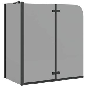 vidaXL Bad-Duschschirm Schwarz 120 x 68 x 130 cm