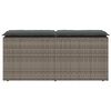 vidaXL Gartenbank mit Kissen Grau 110x40x44 cm Poly Rattan