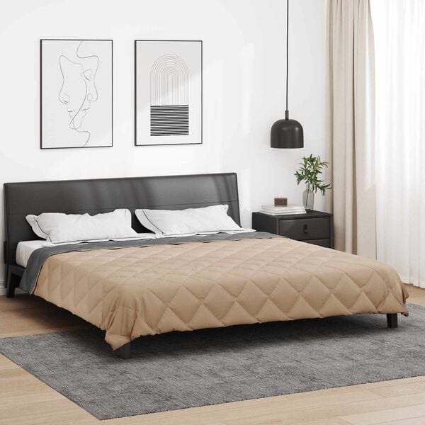 vidaXL Sommerdecke Anthrazit und Taupe 220 x 260 cm Mikrofaser