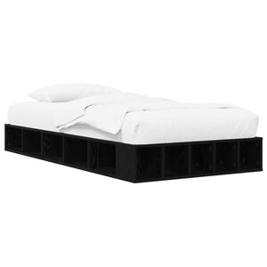 vidaXL Bettgestell mit Stauraum mit Regal Schwarze Eiche 80 x 200 cm