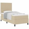 vidaXL Boxspringbett Hellgrau und Wei&szlig; 203 x 90 x 128 cm Cordstoff