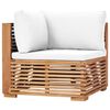 vidaXL 5-tlg. Garten-Lounge-Set mit Creme Kissen Massivholz Teak