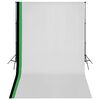 vidaXL Fotostudio Set 3 Baumwolle-Hintergründe Rahmen verstellbar 3x5m