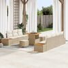 vidaXL Gartensofa-set mit Kissen mit Speicher 10 pcs Beige Poly Rattan