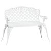 vidaXL Gartenbank 108 cm Aluminiumguss Wei&szlig;