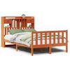 vidaXL Massivholzbett mit Regal ohne Matratze Wachsbraun 120x190 cm