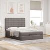 vidaXL Ottoman-Bett mit Matratze Taupe 140x190 cm Stoff