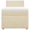 vidaXL Boxspringbett mit Matratze Creme 90x200 cm Stoff