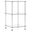 vidaXL Regal mit 3 Ablagen Transparent 40x40x67 cm Hartglas