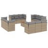 vidaXL 13-tlg. Garten-Sofagarnitur mit Kissen Beige Poly Rattan
