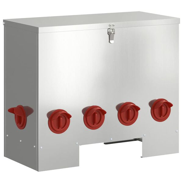 vidaXL H&uuml;hnerf&uuml;tterer Silber 60,5 x 29 x 51 cm Verzinkter Stahl