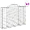 vidaXL Gabionen mit Hochbogen 8 Stk. 200x30x140/160cm Verzinktes Eisen