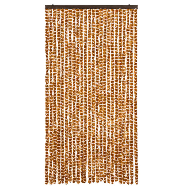 vidaXL Insektenschutz-Vorhang Ocker und Wei&szlig; 100x220 cm Chenille