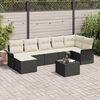 vidaXL Gartensofa-set mit Kissen 8 pcs Schwarz Poly-Rattan