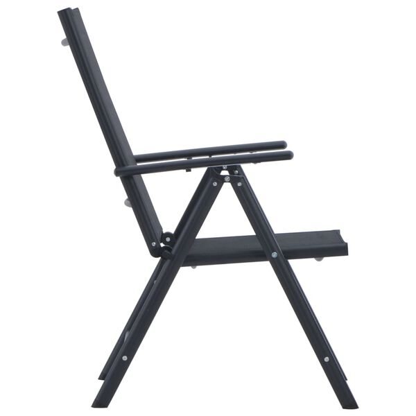 vidaXL 3-tlg. Bistro-Set Aluminium und Textilene Schwarz