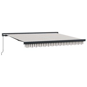 vidaXL Ausziehbare Markise Hellgrau und Wei&szlig; 300 x 250 cm