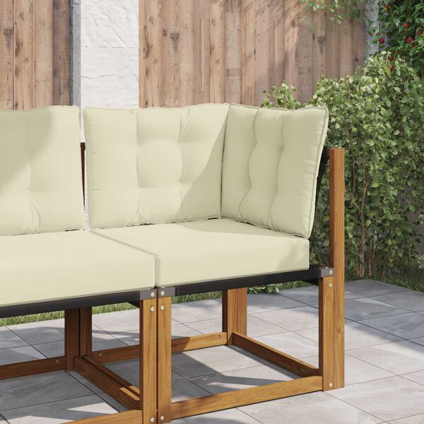 vidaXL Sofakissen f&uuml;r drau&szlig;en 3 pcs Creme Polyester