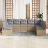 vidaXL Gartensofa-set mit Kissen 7 pcs Beige und Hellgrau Poly-Rattan