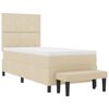 vidaXL Boxspringbett mit Matratze Creme 100 x 200 cm Stoff