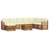 vidaXL Outdoor-Sofagarnitur 9 Stk. Natur und Creme