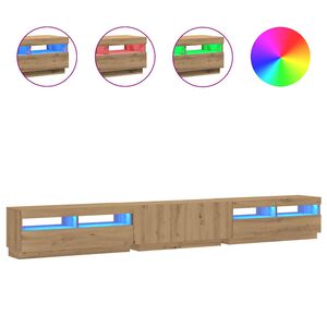 vidaXL TV-Schrank mit LED-Leuchten Artisan-Eiche 300x35x40 cm