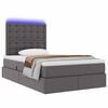 vidaXL Bett mit Stauraum und LED mit LED Grau 120 x 200 cm Kunstleder