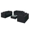 vidaXL 7-tlg. Garten-Lounge-Set mit Kissen Poly Rattan Schwarz