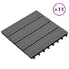 vidaXL Terrassenfliese 11 pcs Grau 30 x 30 cm WPC